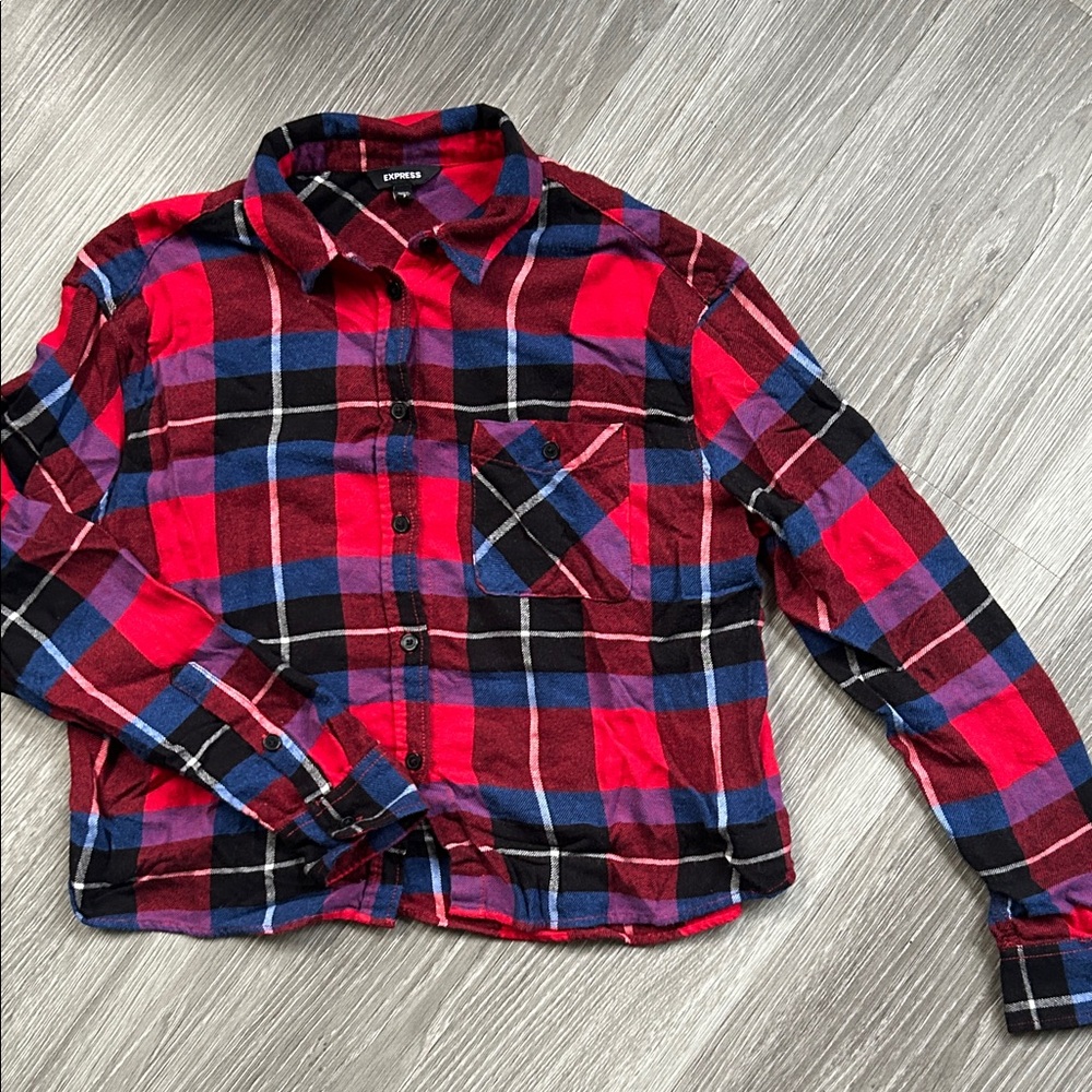 Express Women’s Crop Flannel Shirt